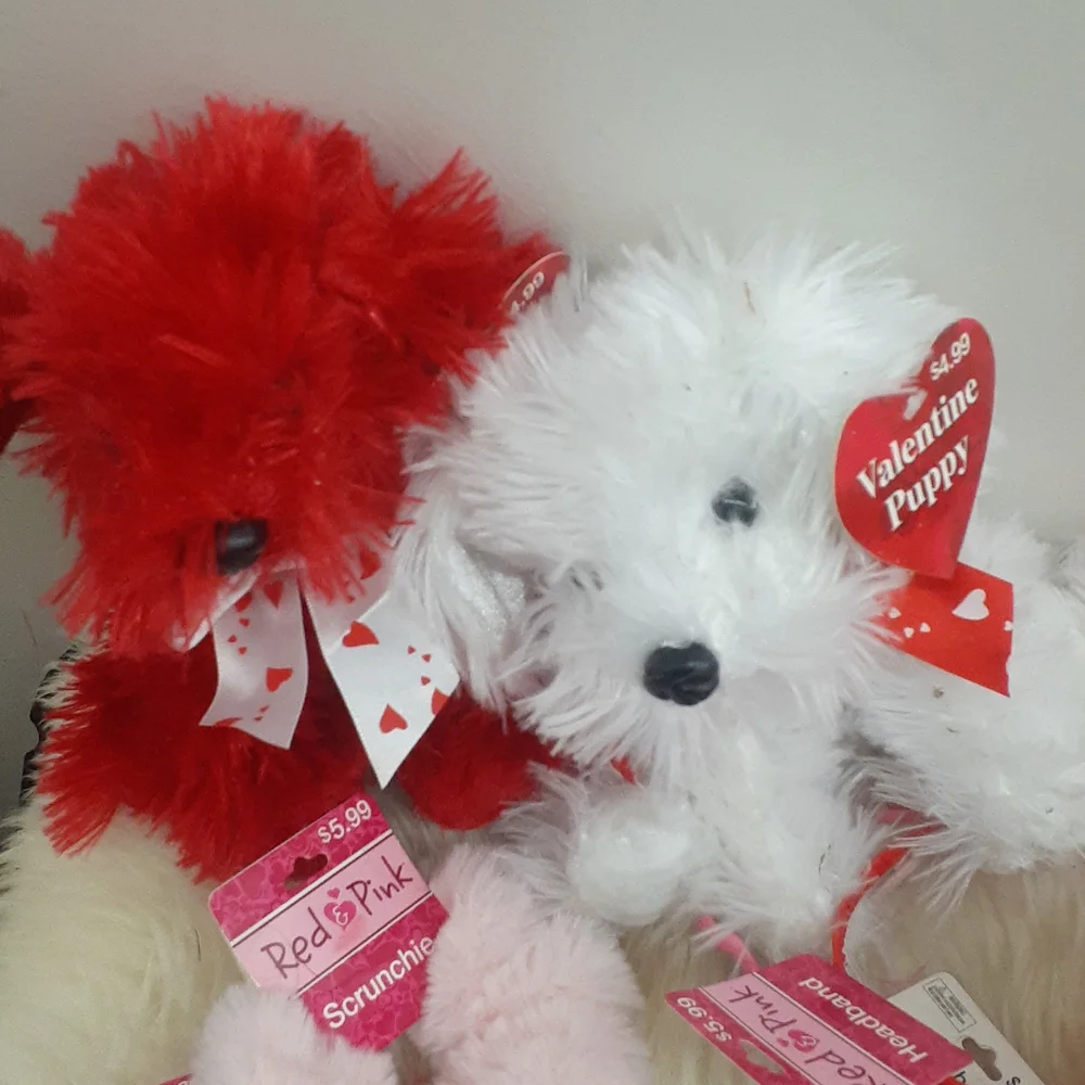 VALENTINE'S RED PINK Hair Barettes and Clips Heart Red Kisses key chain ring+
